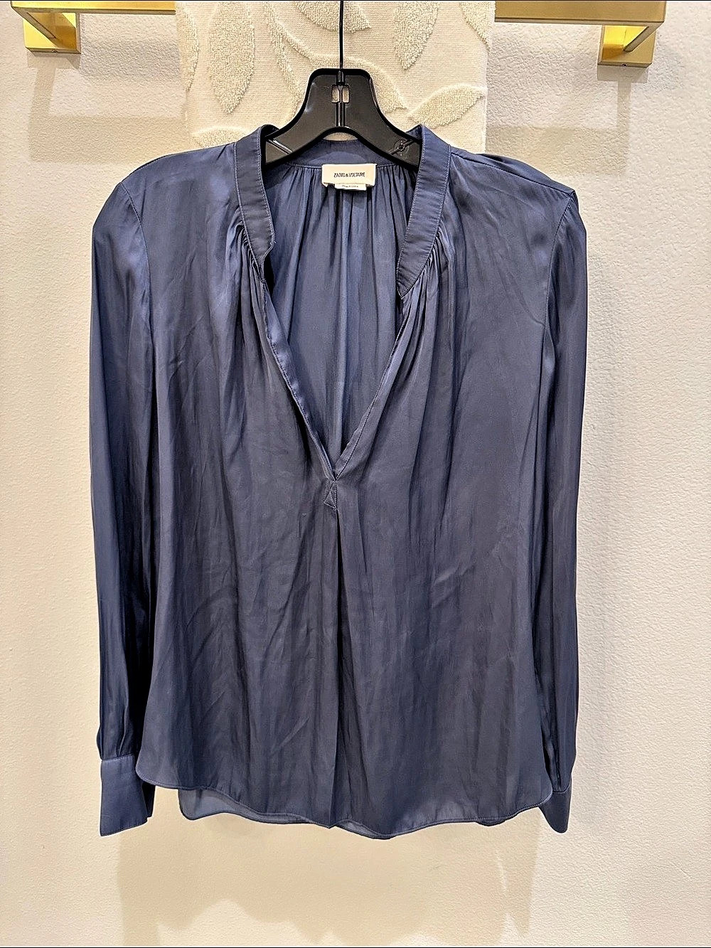 Zadig & Voltaire Tink Satin Blouse Blue Large